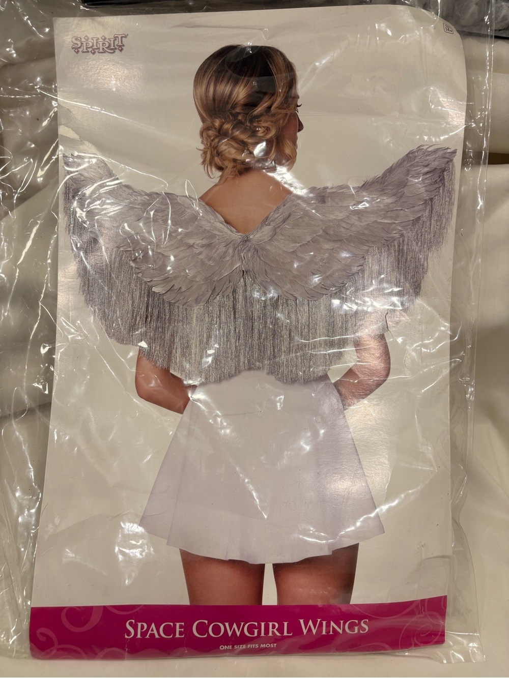 New Spirit Halloween Silver Space Cowgirl Wings Costume Accessory
